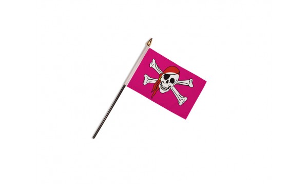 Pink Pirate Hand Flags